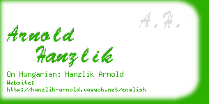 arnold hanzlik business card